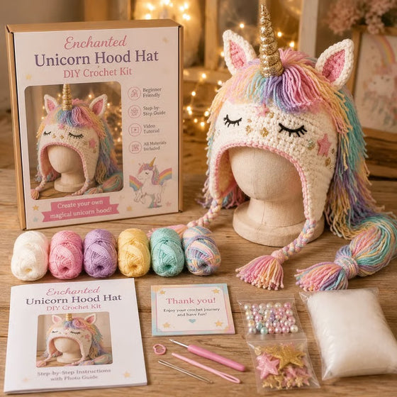 🐉✨ Kit de crochet DIY bonnet à capuche fantaisie 🧶🎭✨