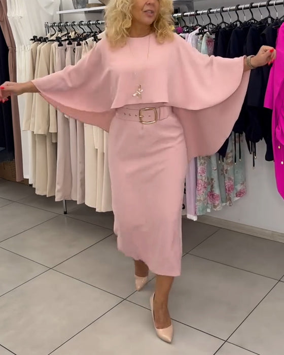 Robe Fashionable Col Rond Élégant