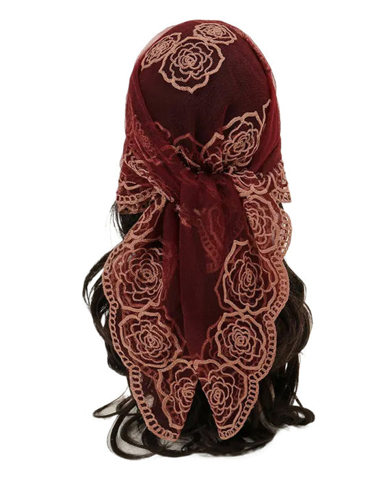 Bandana Floral Mesh Scallop Design