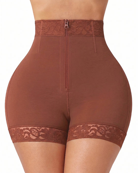 Pantalon Dentelle Fermeture Éclair Taille Haute Élévateur De Fesses