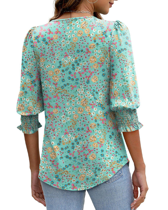 Blouse Manche Bouffante Imprimée