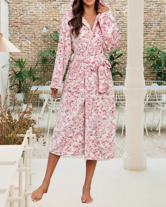 Flanelle Robe Avec Imprimé Léopard Et Élégant Caractéristiques