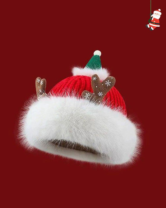 Chapeau Tricoté Joyeux De Célébration De Festival Style Noël
