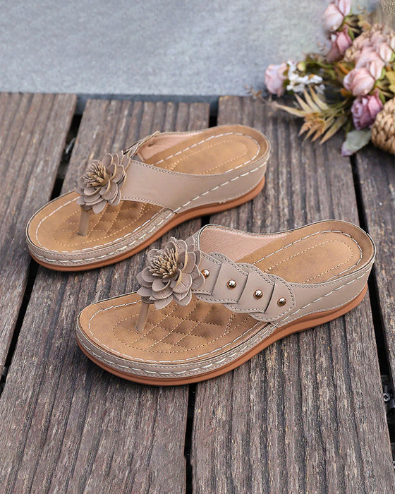 Sandales Pour Femmes À Motif Floral Et Soutien De La Voûte Plantaire