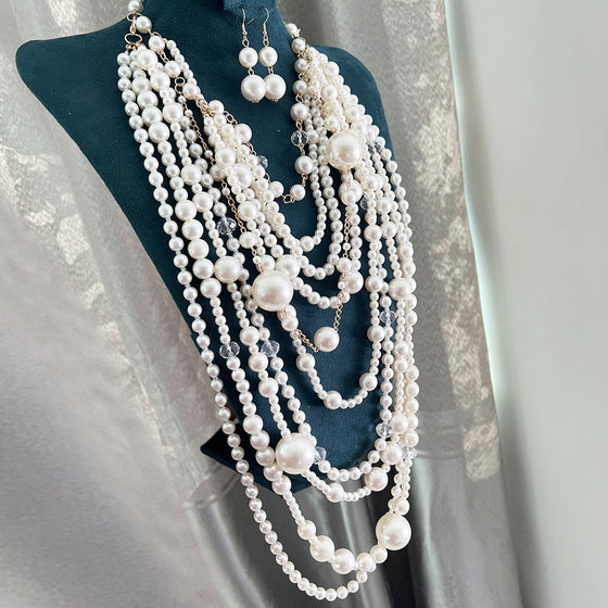 Collier Multi-Couches Long Perle