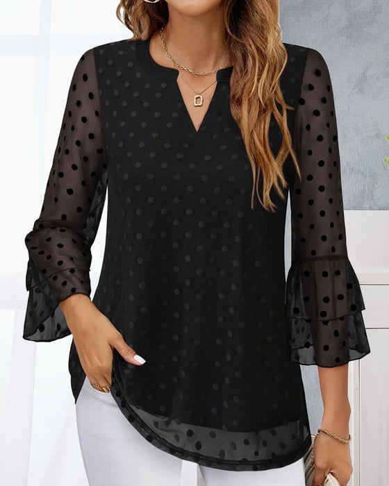 Blouse À Pois Élégante