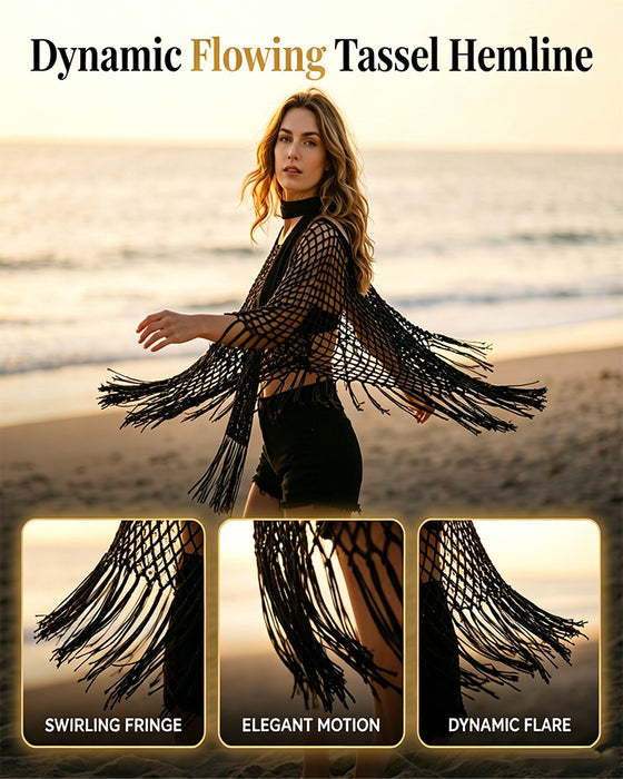 Pullover Frange Mesh Évidé