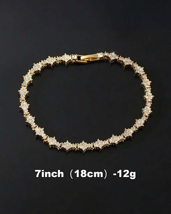 Bracelet Classique Étincelant Zircone Cubique Commémoratif