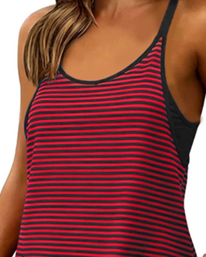 Combinaisons Rayées Sans Manches Camisole Décontractée