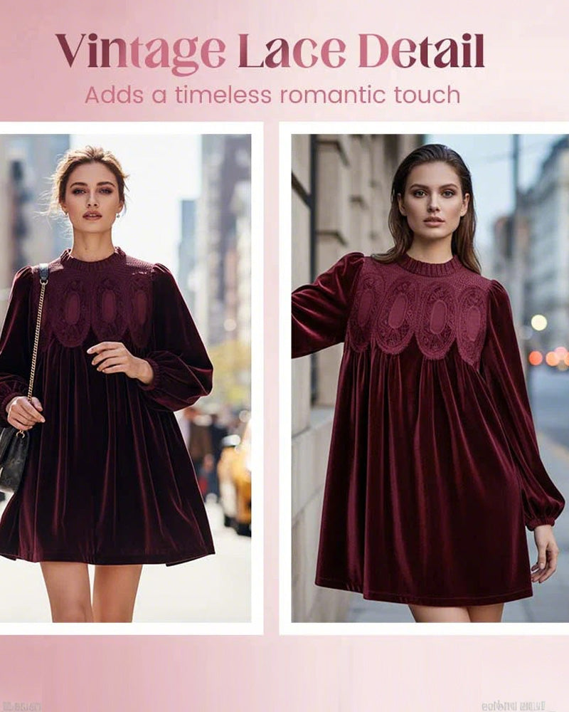 Robe Tunique À Empiècements En Dentelle D’Inspiration Vintage