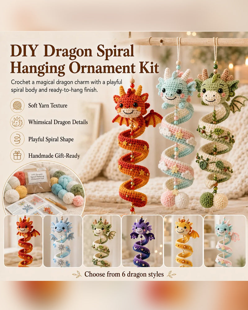 🐉 Kit DIY pour débutant d'un ornement suspendu en spirale dragon enchanté | Ensemble complet incluant tous les outils et un guide étape par étape 💕