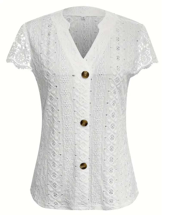 Blouse Unie Creuse Manches Courtes