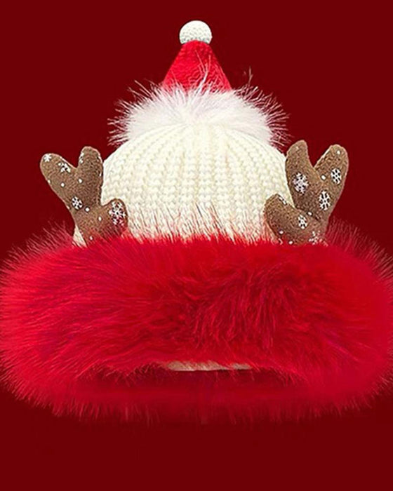 Chapeau Tricoté Joyeux De Célébration De Festival Style Noël