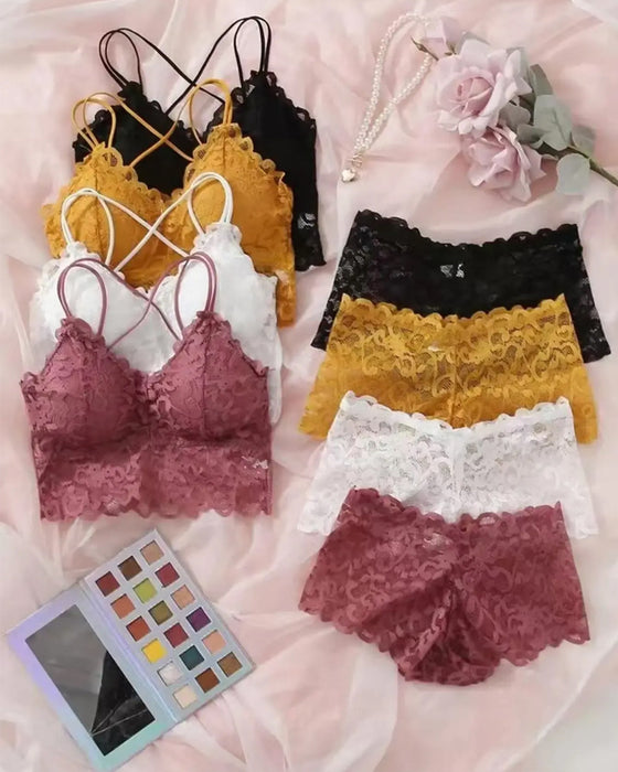 Ensemble Lingerie Dentelle Découpe Dos