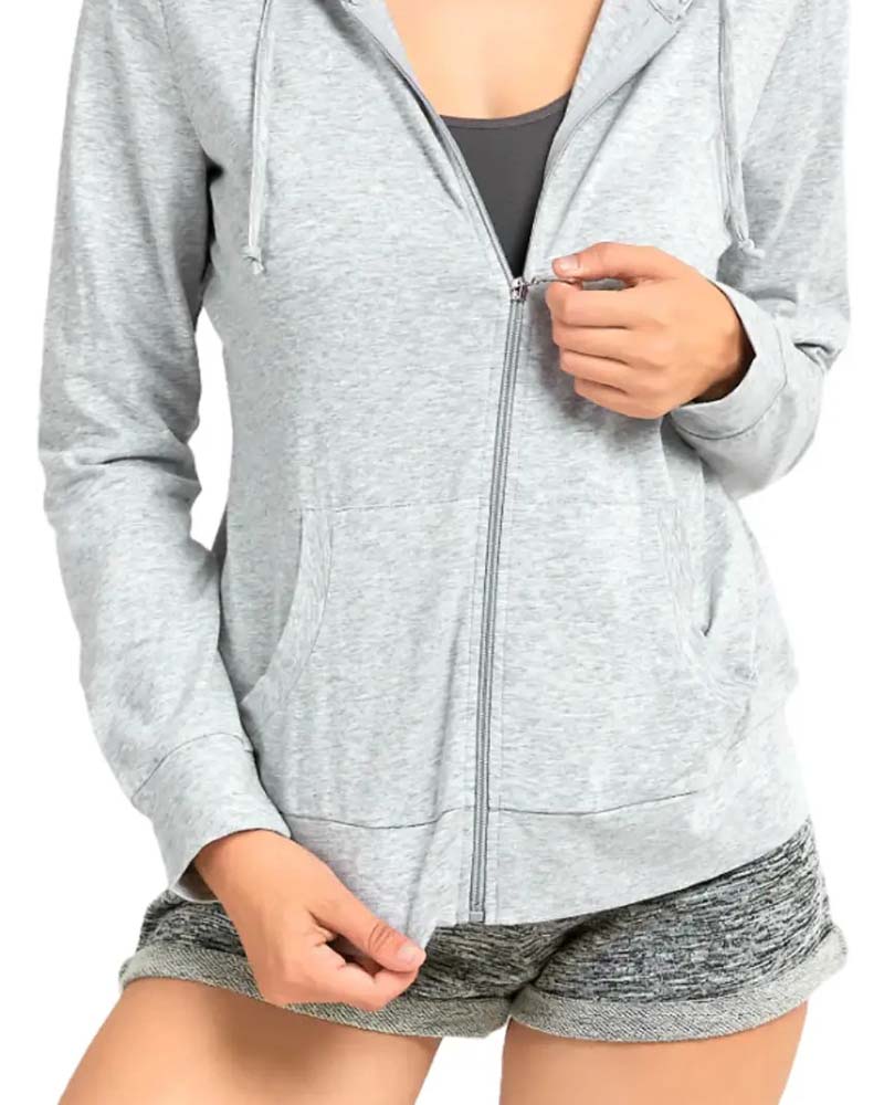 Manteau Fermeture Éclair Cordon Capuche