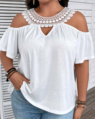 Blouse Épaules Dénudées Manches Volantées