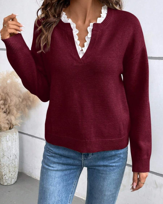 Pull En Maille Nawarat Avec Dentelle