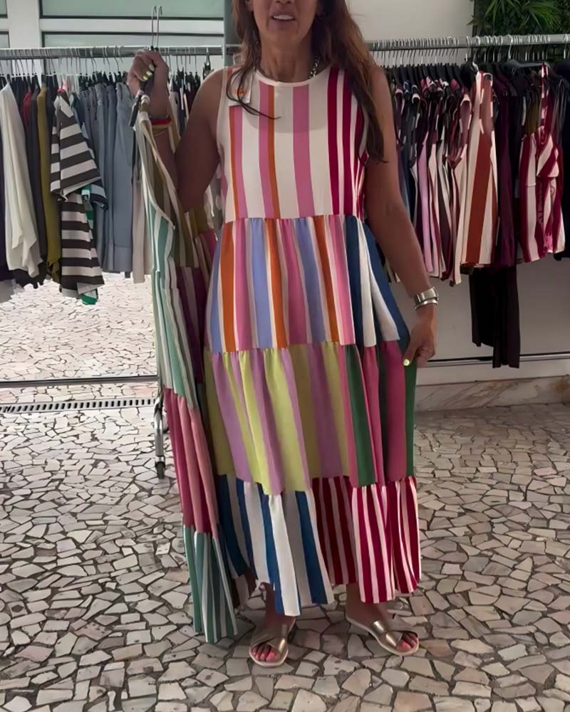 Robe Sans Manches Col Rond