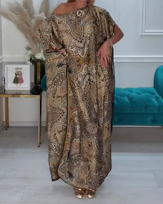 Robe Une-Épaule Asymétrique Hors-Épaule Vacances Maxi