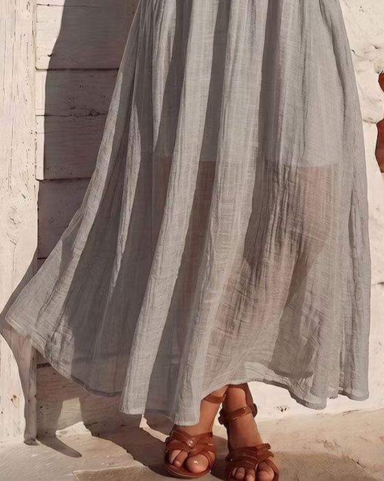 Robe Col En V Froncée Dentelle Patchwork