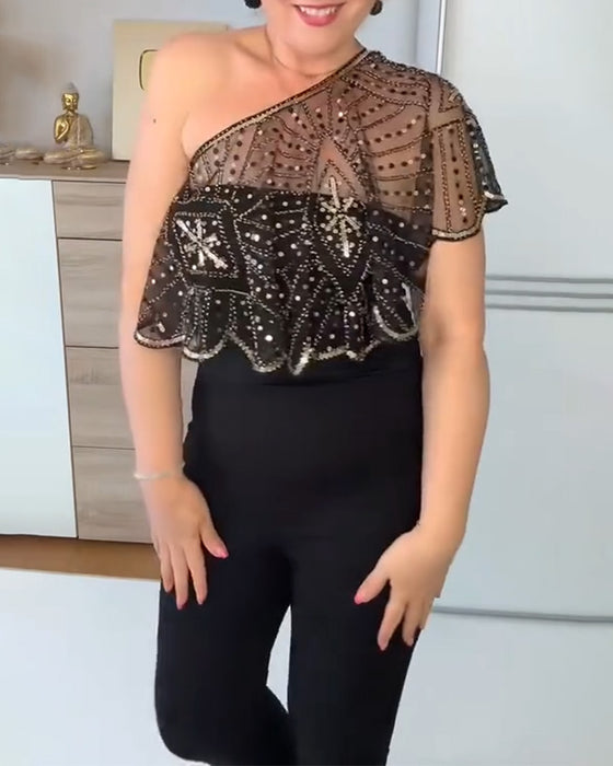 Châle Dentelle Vintage avec Perles