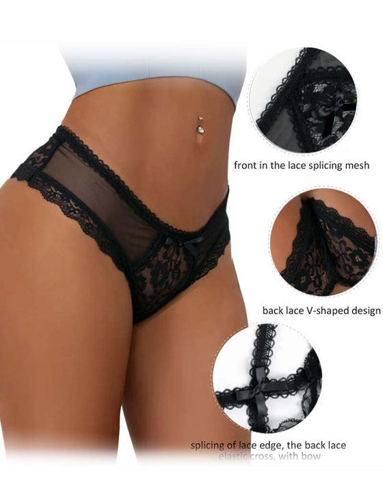 Culotte Dentelle Femme Coton Doux Confortable Sous-Vêtement Respirant