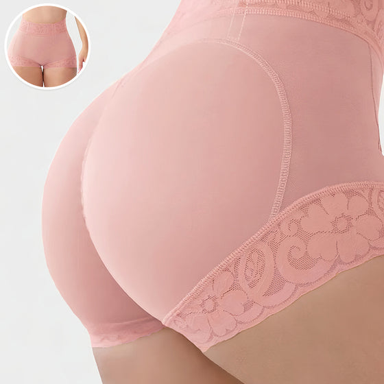 Culotte courte en dentelle avec effet gainant pour le ventre