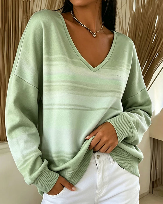 Sweatshirts Col V Manche Longue Ombre