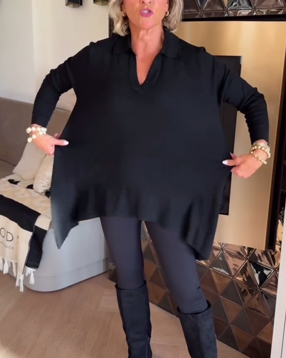 Haut à Col Irrégulier et Manches Longues