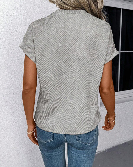 Blouse Unie Col Rond