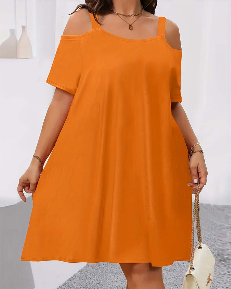 Robe Unie Épaules Dégagées Ligne A