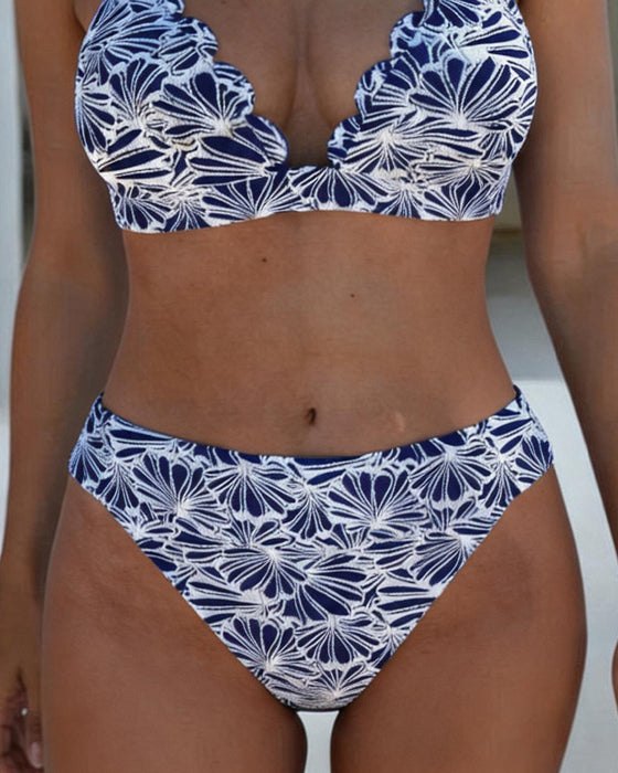 Bikini Bordure Festonnée Imprimé