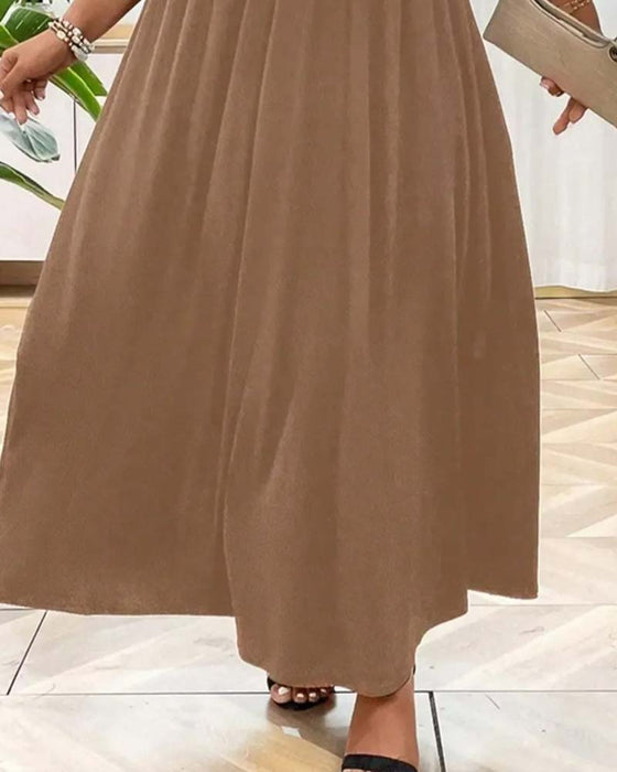Robes Col V Évasé Bretelle Spaghetti Longue