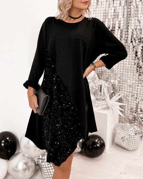 Robe Col Rond Irrégulière