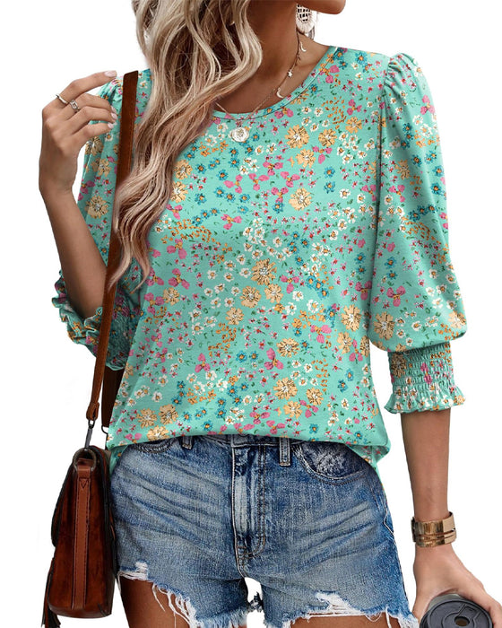Blouse Manche Bouffante Imprimée