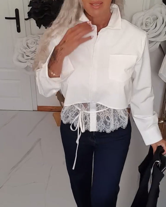 Chemise À La Mode Couleur Unie