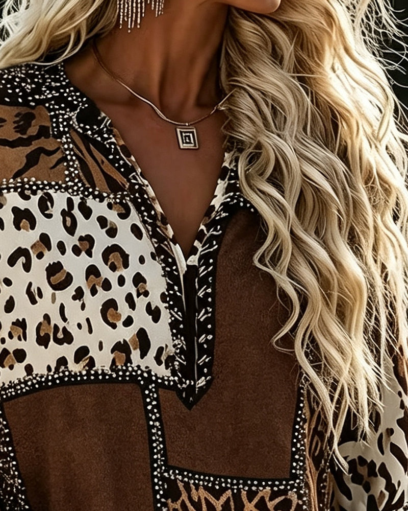 Chemisier Léopard Bloc De Couleur