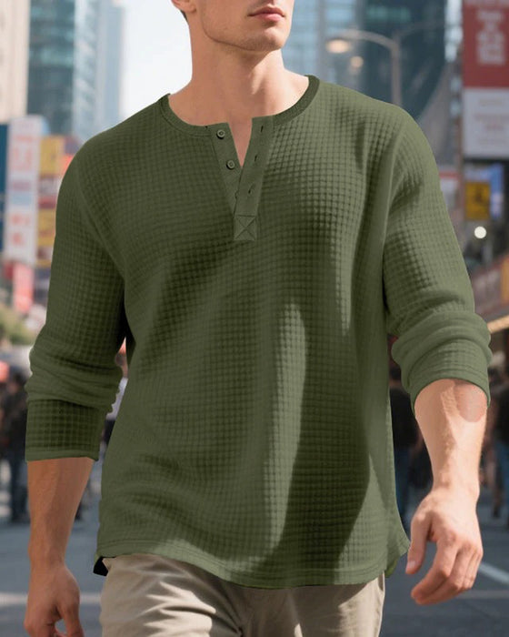 Haut Homme Uni Manches Longues
