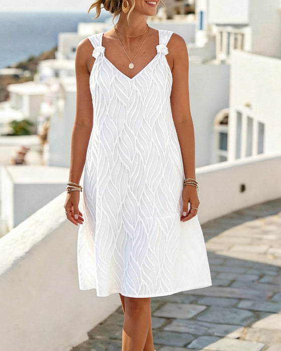 Robe Texturée Bretelles Spaghetti Ligne A
