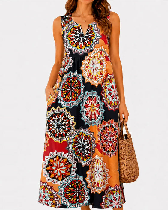 Robe Taille Haute Décontractée Sans Manches