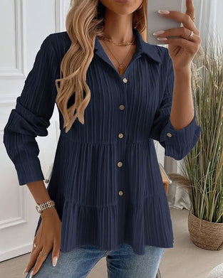 Chemise Élégante À Revers Avec Taille Cintrée