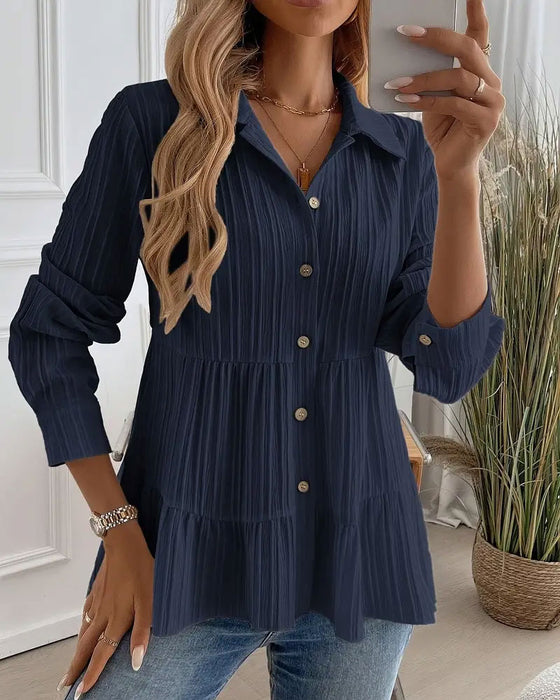 Chemise Élégante À Revers Avec Taille Cintrée