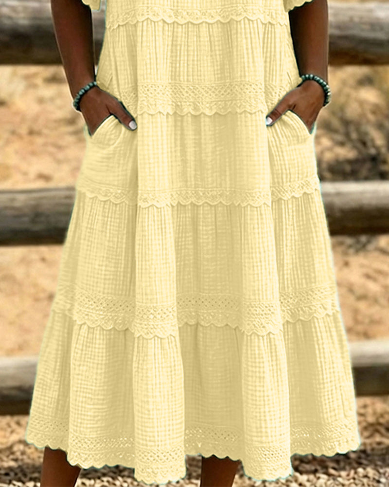 Robe Manche Courte Poche Longue