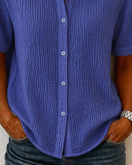 Chemise À Manches Courtes Et Col