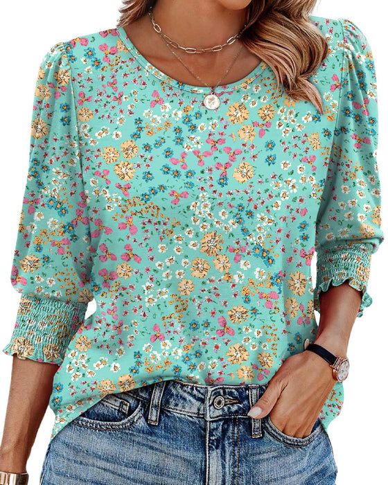 Blouse Manche Bouffante Imprimée