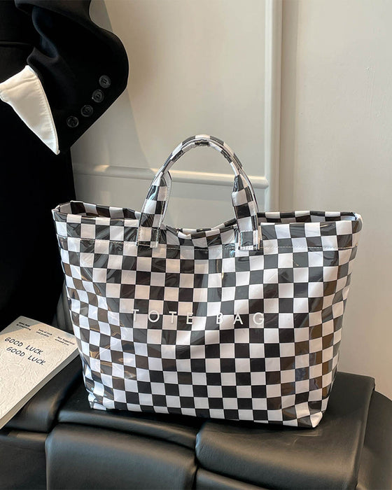 Sac À Main À Carreaux Grande Capacité
