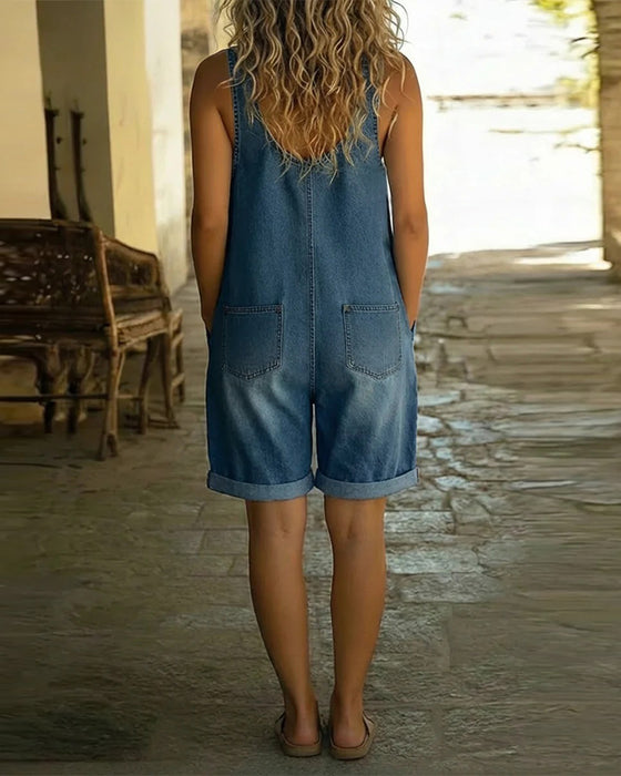 Combinaisons Avec Short En Denim Décontracté