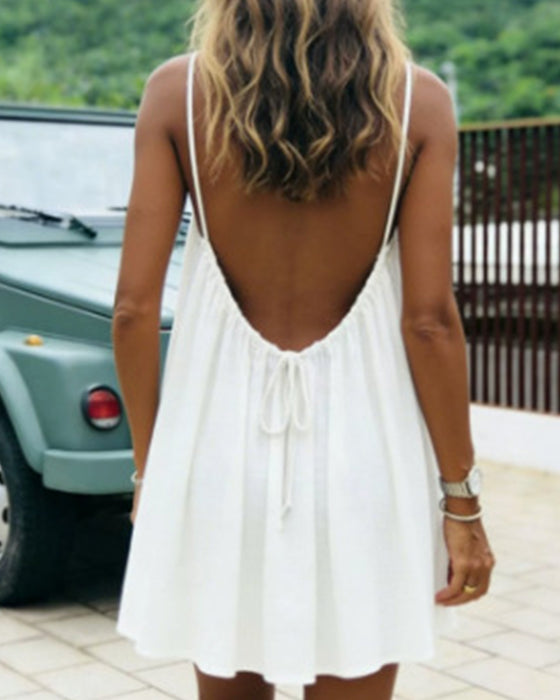 Robe Courte Ample Dos Nu Bretelles