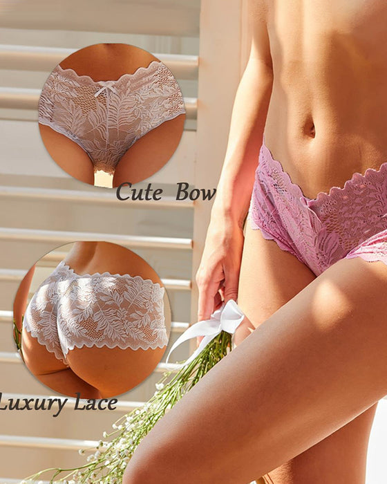 Lot De 8 Culottes Sexy Taille V Dentelle Fesses Nues Pour Femme