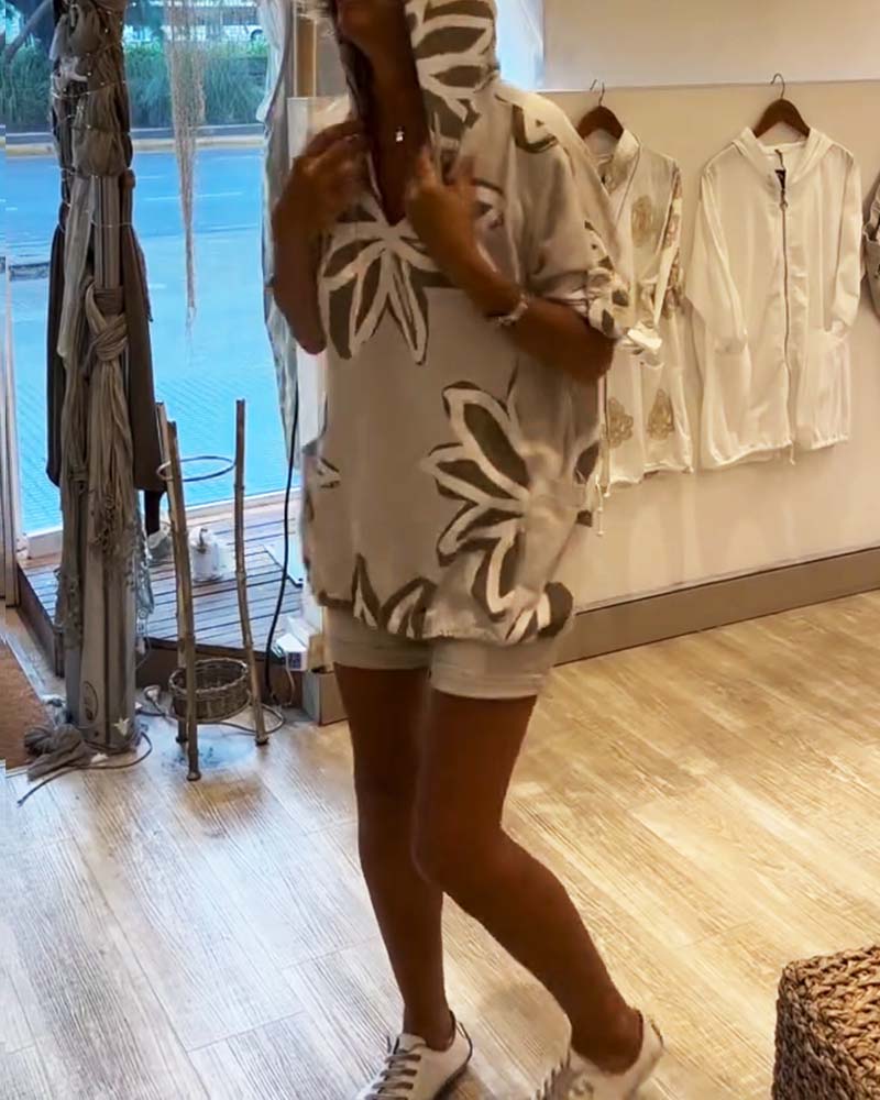 Pull À Capuche Tendance Manches Longues Imprimé